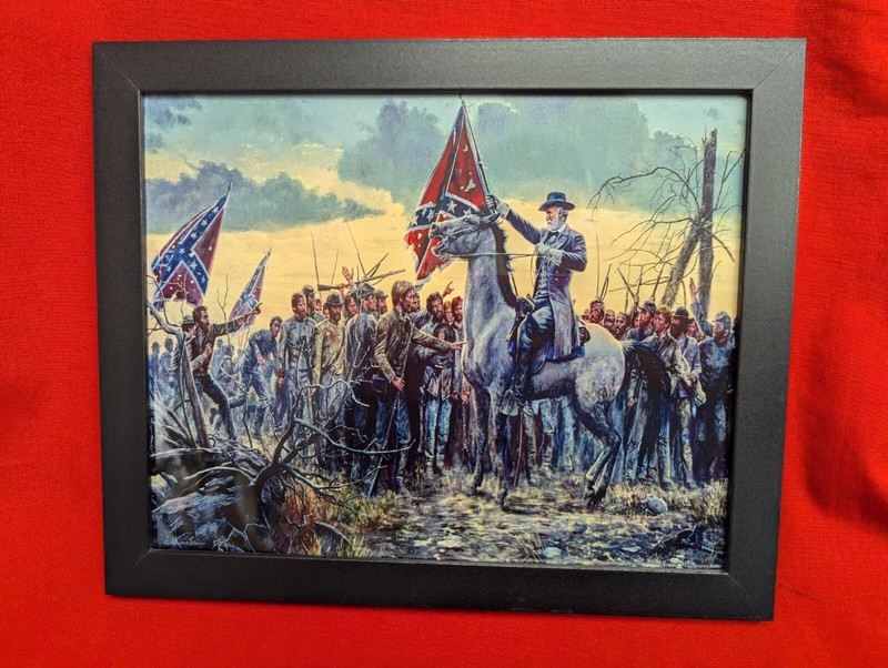 CIVIL WAR The CONFEDERATES LAST RALLY Painting 8×10 REPRINT in 9×11 inch FRAME