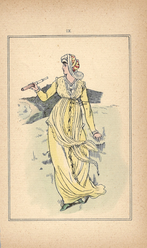 Antique Hand Color Print (c1884) #460– A Lady of Rank on the Steine at Brighton