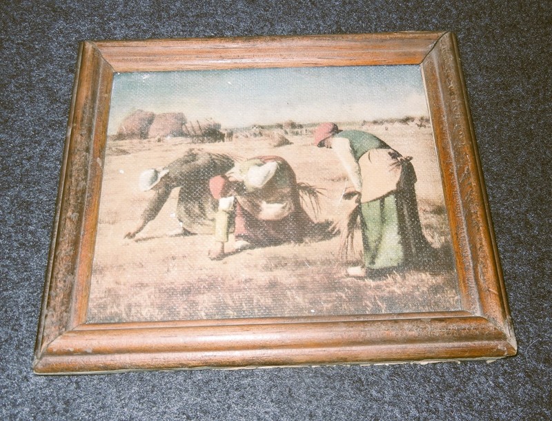 Vintage Print, The Gleamers by Jean-Francois Millet, Wood Frame, 6 1/2" x 7 1/4" gallery
