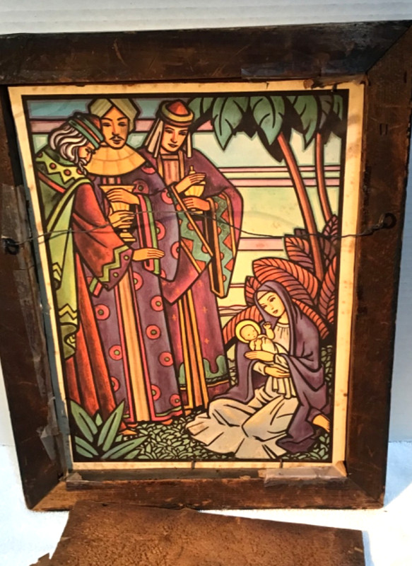 Rare Antique Framed Litho Print "The Flight into Egypt" Christmas Nativity Scene gallery