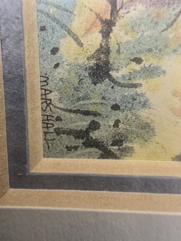 Ellie Marshall Wine Country Signed Framed Print 1985 Vintage California Vineyard gallery
