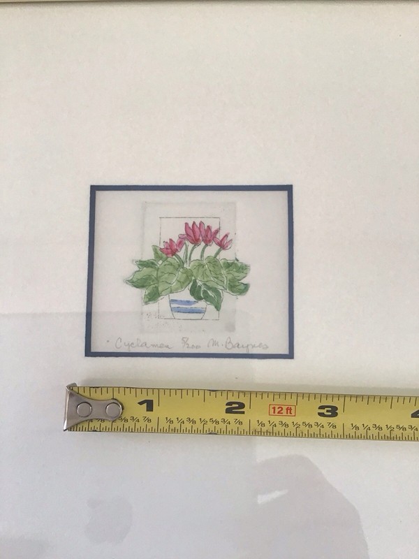 Lot 3 Miniature 2x2.5” Floral Watercolor Numbered Signed MAIJA BAYNES gallery