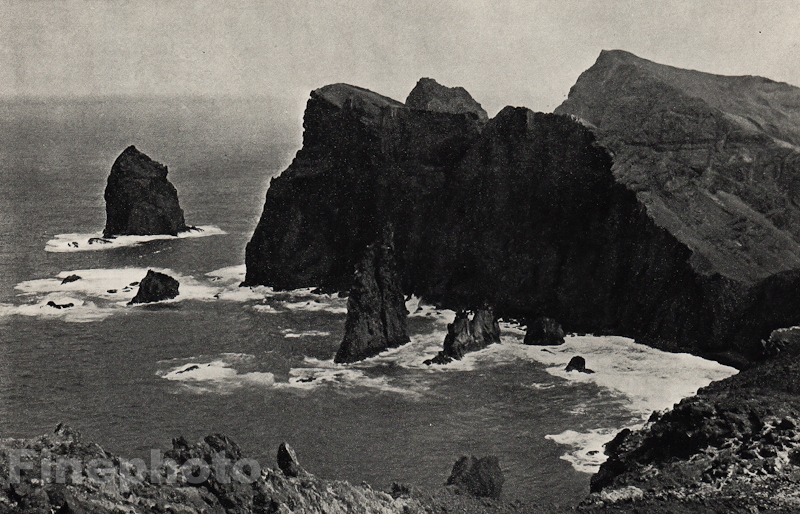 1957/66 Vintage ALVIN LANGDON COBURN Canical MADEIRA Rock Seascape Photo Gravure