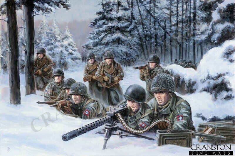 82nd Airborne Division military Art Print 508th U.S. Paratroopers Belgium