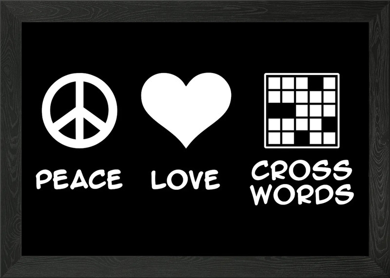 Peace love crosswords Framed Wall Art Poster Canvas Print Picture