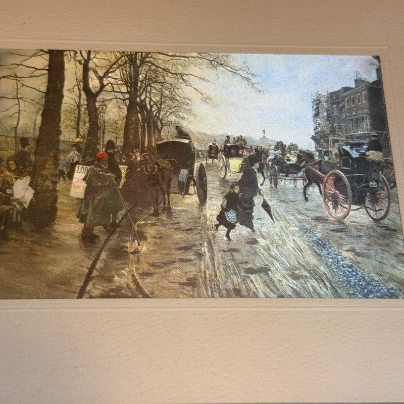 "Along Piccadilly" by Giuseppe De Nittis Framed Silk Print Italian Impressionist gallery