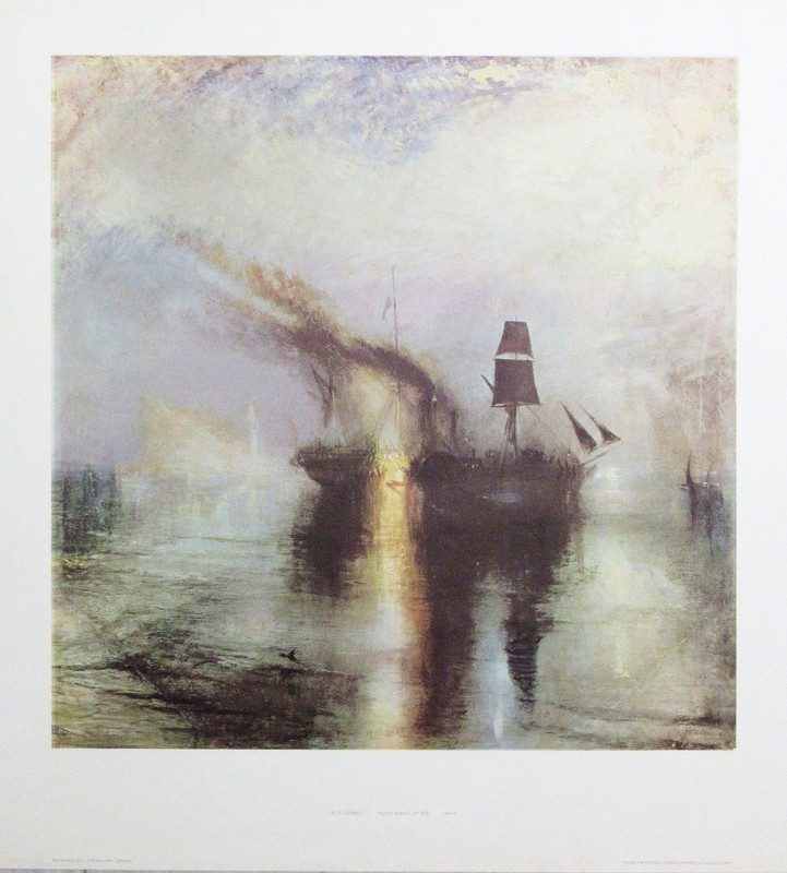J.M.W. Turner (British) Peace Burial At Sea Tate Gallery Print 25-1/2 x 22