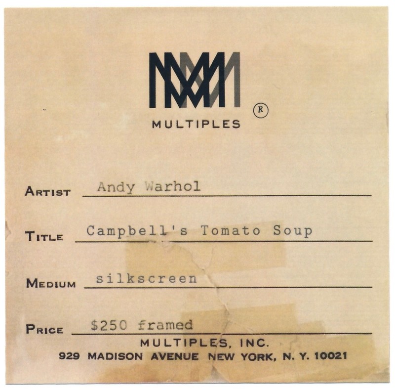 ANDY WARHOL RARE ORIGINAL 1968 CAMPBELL’S TOMATO SOUP CAN SILKSCREEN FRAMED gallery