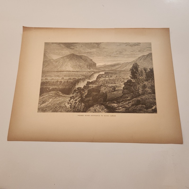 Weber River Entrance To Echo Canyon Utah c. 1872 Engraving (292)