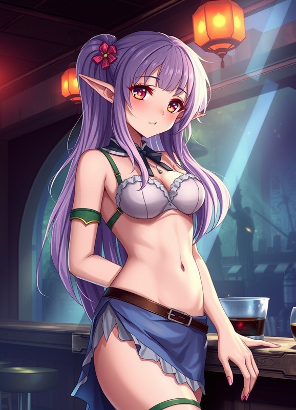 Cute elf Barmaid Fantasy WEIRD WEST Anime WAIFU 4×6 Print Fantasy Art 03052651