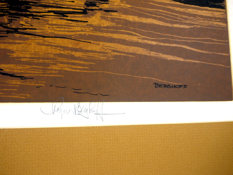 Roger Berghoff Signed Screen Print Serigraph LOW TIDE McM Seascape Northwest ART gallery