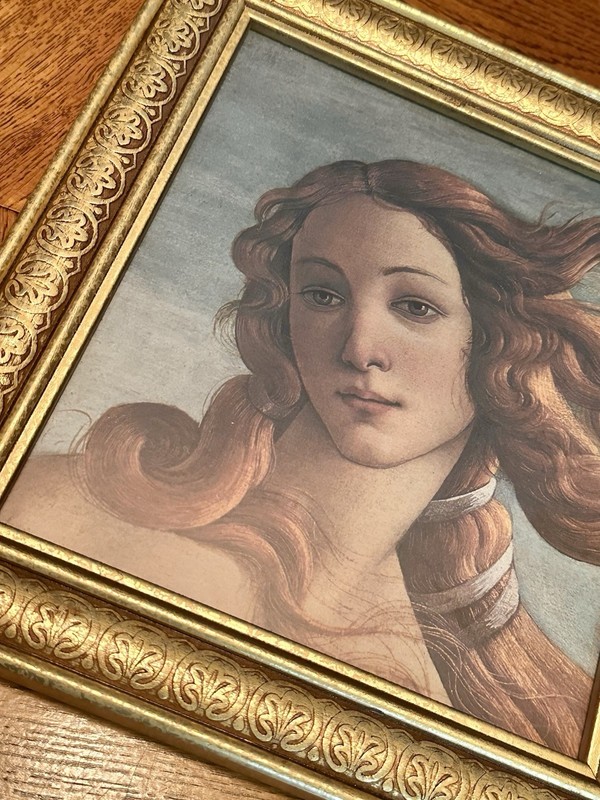 Vintage Gilt Wood Framed Sandro Botticelli Birth Of Venus Print 10 X 11 1/2” gallery