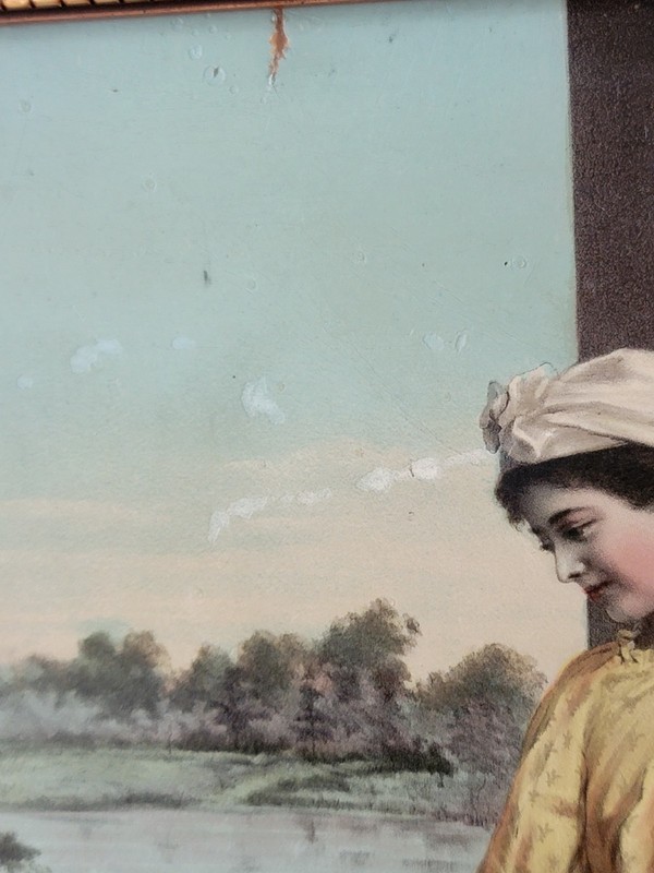Antique 1880's MORNING CARES of LITTLE COUNTRY FOLK Victorian Chromolithograph gallery