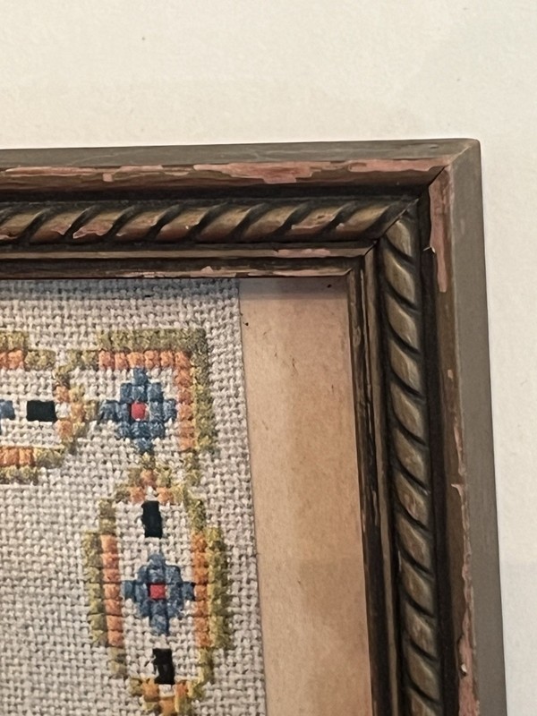 Antique 1917 Original Framed Litho Sampler Whimsical Poem By P F Volland Co. gallery