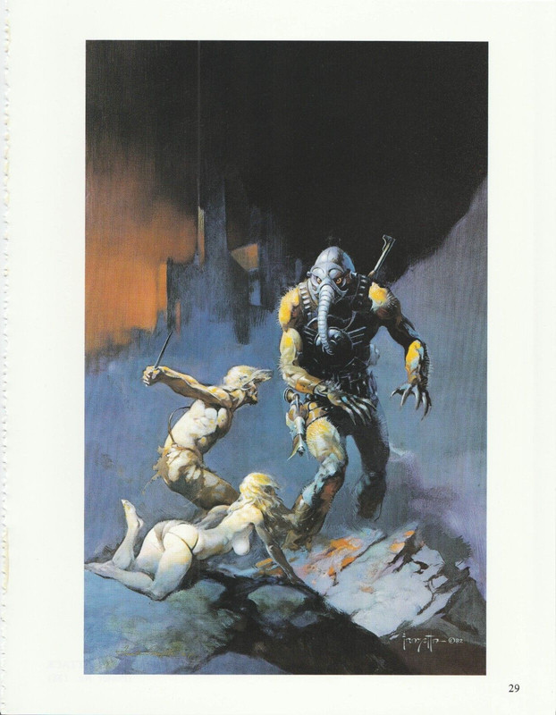 1996 full Color Plate «Battlefield Earth» by Frank Frazetta Fantastic GGA Print