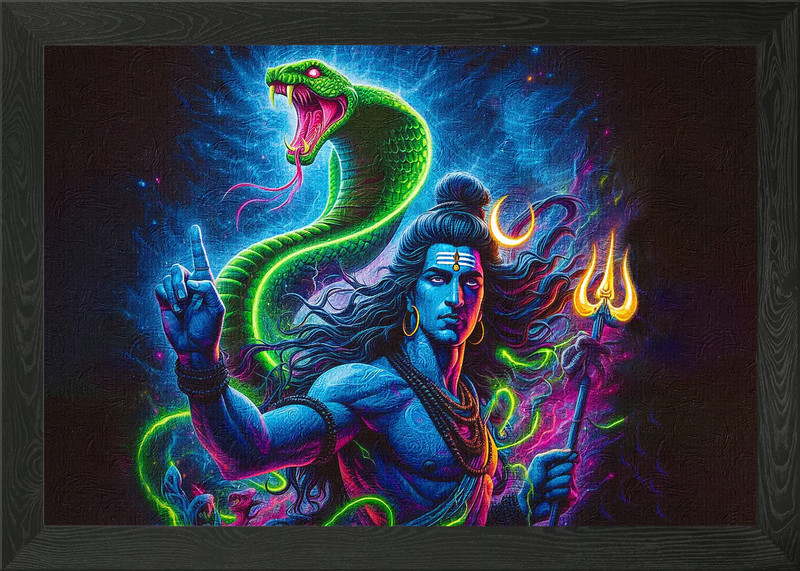 Shiva the Lord Framed Wall Art Poster Canvas Print Picture