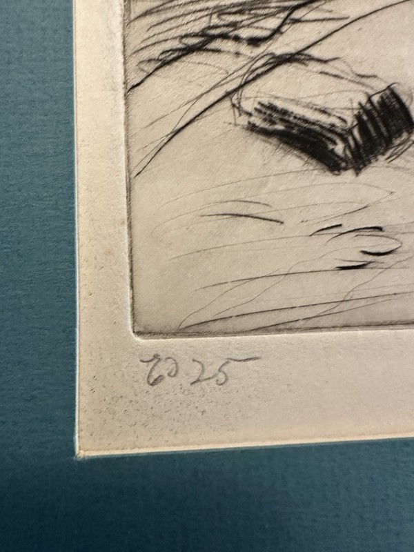 Albert Sterner - 'Riot' - 1930s original etching, Edition of 25, pencil signed gallery