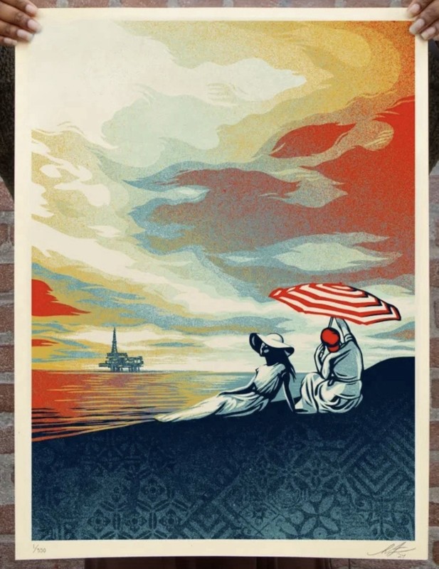 Shepard Fairey Obey WAVE OF BLISS Signed Numbered Screen Print xx/550 RARE