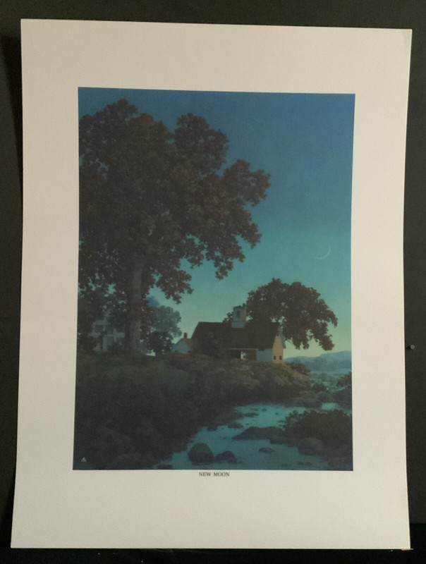 Maxfield Parrish’s “New Moon” - Unframed Commemorative Print 12”x 16” 1966 Mint gallery