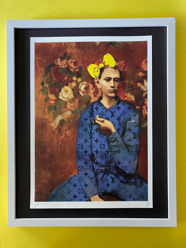 Death NYC LG Framed 16x20in Pop Art Original Certified Boy with Pipe Picasso 2//