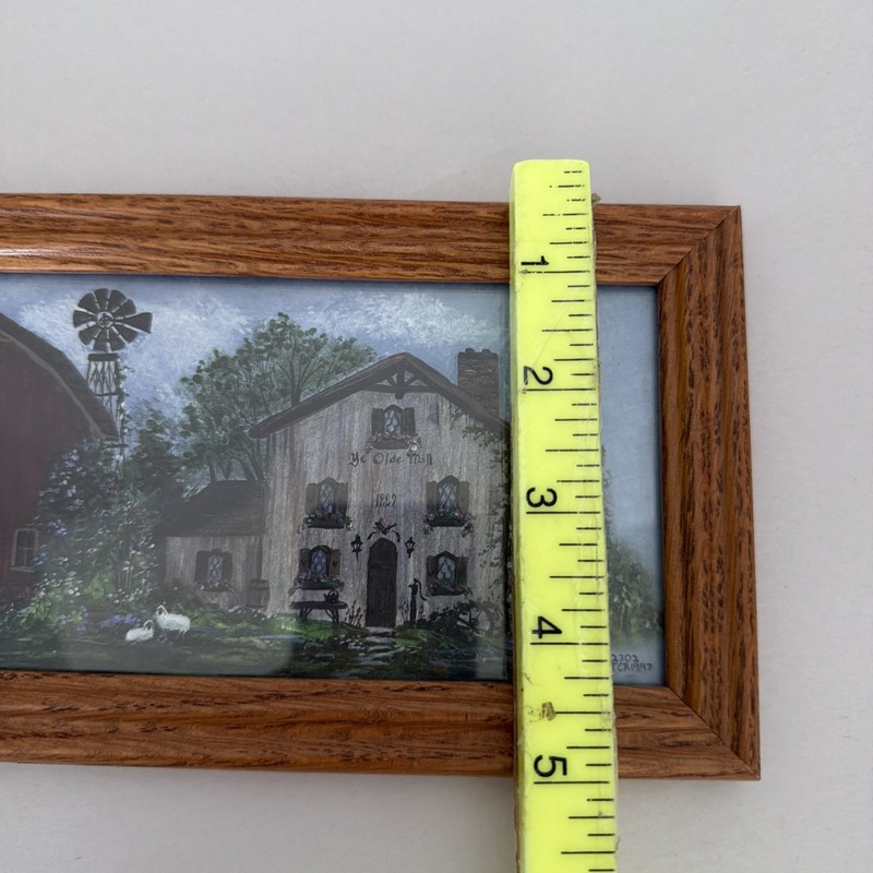 Amish Farm Scene Framed Print Rustic Country Barn Landscape Wall Art 14x5” gallery