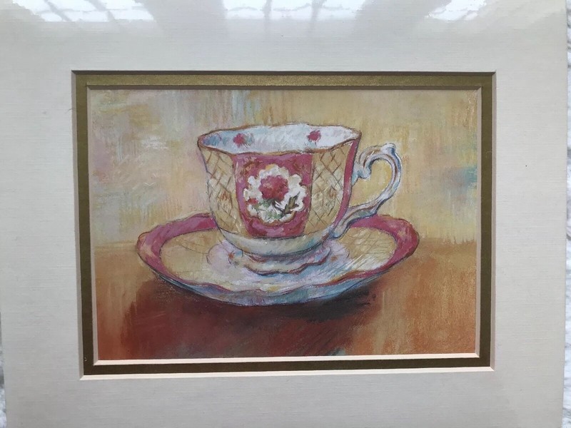 New Lot of 3 Grand Floridian Matted Lithographs, Teacup Design, For 8”x10” Frame gallery
