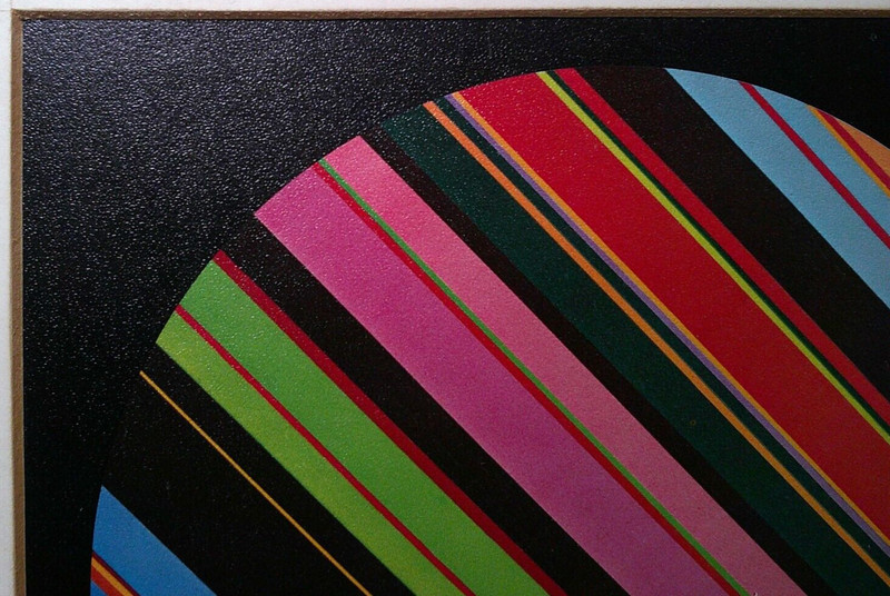 KIT SCHWARTZ (AMERICAN, 20TH C) VINT OP-ART, GEO-ABSTRACT COLOR LITHOGRAPH PRINT gallery