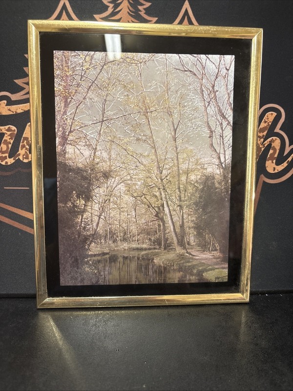 Vintage Manifestations Framed Art Trees Nature India Ink 3d Metallic Unique 10x8