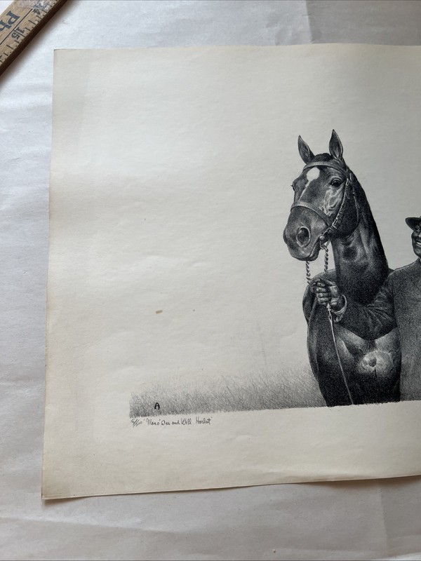 RARE C.W. Anderson "Man O’ War Will Harbut" Horse Signed & Numbered Print gallery