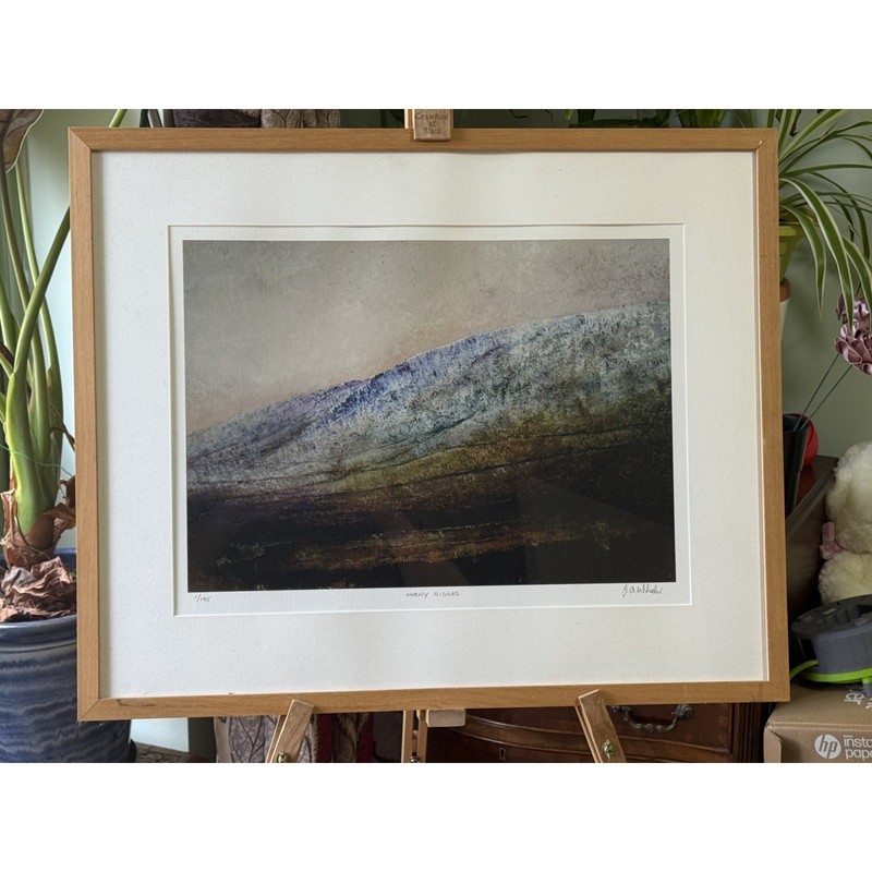 Signed Limited Edition Landscape Print 1/195 J Wilkes Snowy Ridges Framed