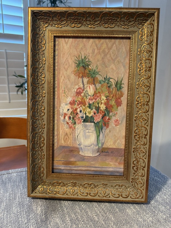 14x11 Still Life: Flowers (1885) by Impressionist Pierre-Auguste Renoir. Art gallery