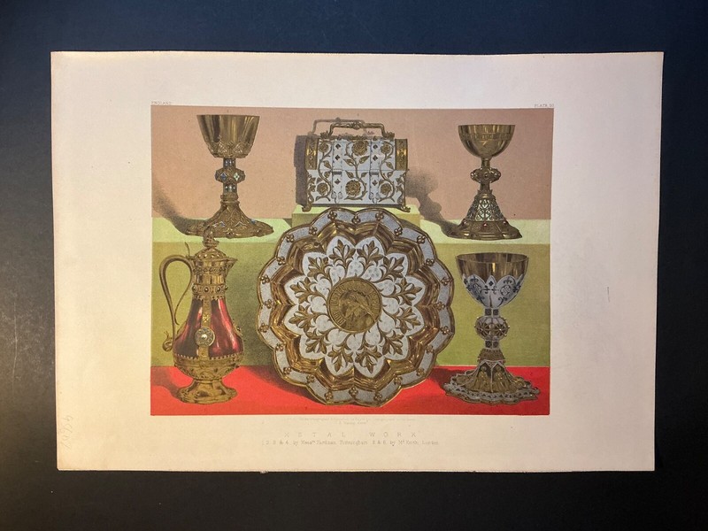 Antiquarian Lithograph – Chalices – 1863