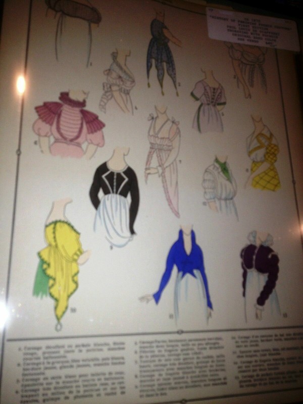 1870 French Fashion lithograph hand colored History of the Feminine Costume