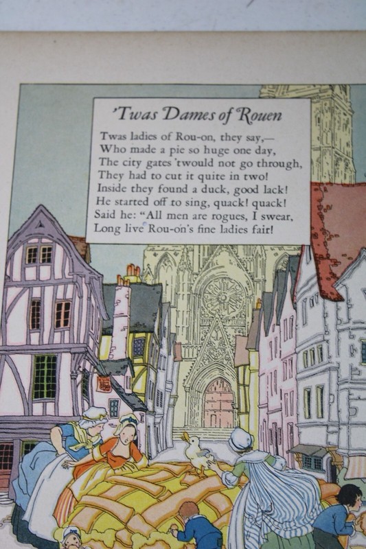 1928 Nursery Rhyme Print France Can You Plant Cabbages Twas Dames Rouen 93134