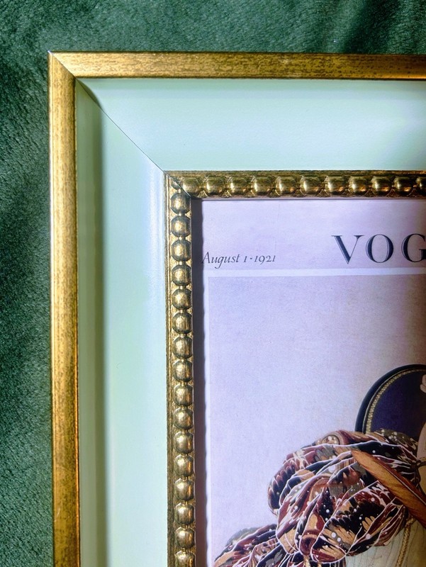 Vogue Vintage Cover Wall Art Canvas 1921 Fashion Magazine Glass Framed 10”x12” gallery