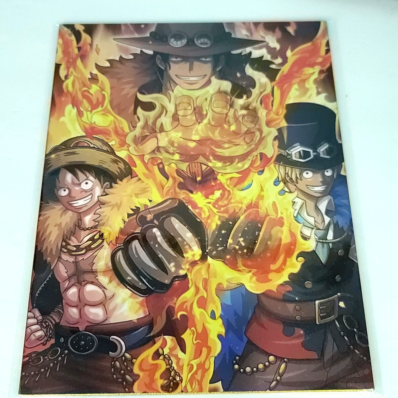 Ace Sabo Luffy Brother One Piece #040 Double-sided Art Size A4 8″x11″ Waifu Card