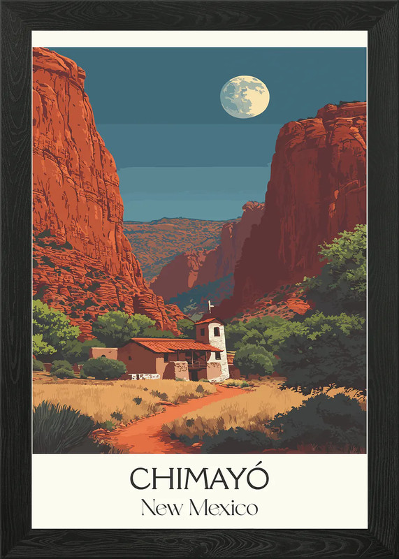 Chimayo New Mexico Landscape Art Framed Wall Art Poster Canvas Print Picture