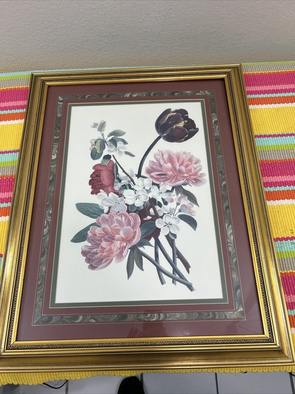 2 Set Marked 24" x 30" Somerset Custom Glass Framed Floral Print Pictures Bundle gallery