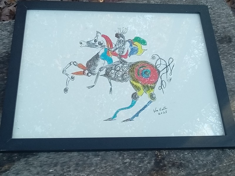Three Abstract Pencil and Ink Art Prints Signed