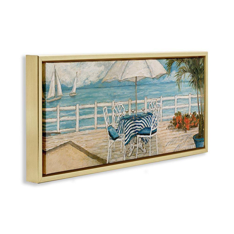 Coastal Restaurant Overlook by Charlene Olson Gold Floater Frame Nature Graphic gallery