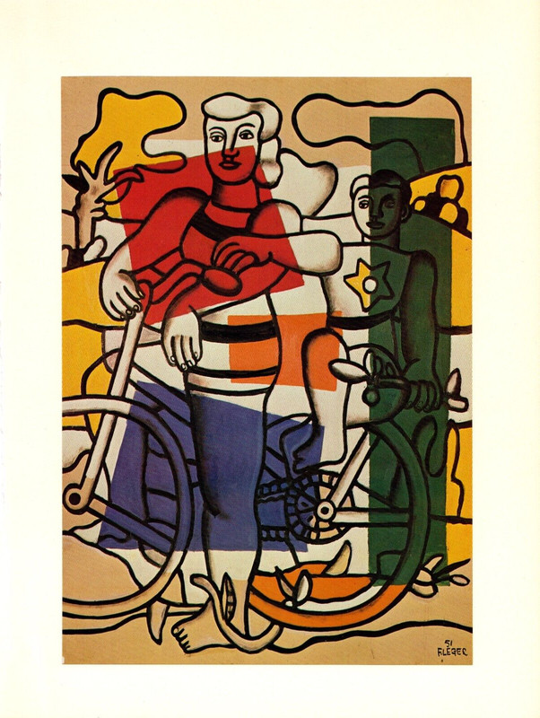 1976 Vintage FERNAND LEGER «TWO GIRLS ON BICYCLES» COLOR offset Art Lithograph
