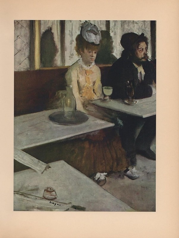 1951 Vintage Degas "Absinthe" Lovely Famous BAR Cafe Color Art Print Lithograph