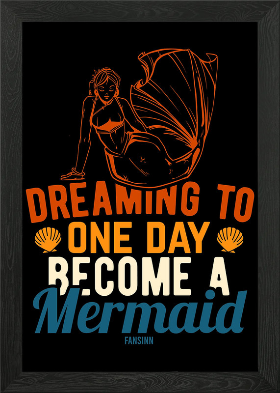 beautiful mermaid mother Framed Wall Art Poster Canvas Print Picture