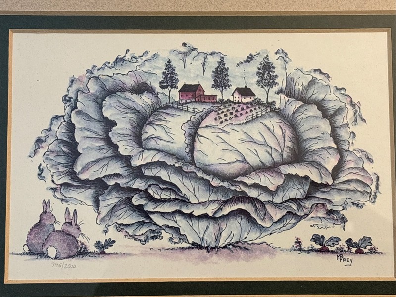 2 MB Frey Framed & Matted Prints Both Featuring Mini Farms Unique Corn & Lettuce gallery