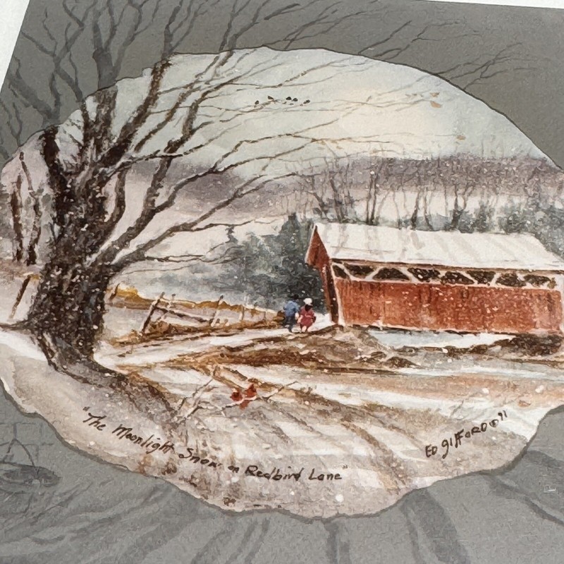 Ed Gifford Photographic Imagery The Moonlight Snow on Redbird Lane Signed 8x10 gallery