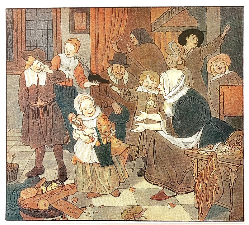 1926 Petersham Art Dutch Holland Children Toy Festival Interior Color Plate