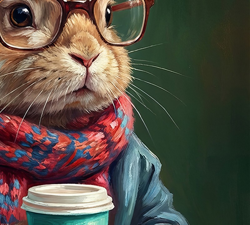 Hipster Rabbit | Print on Matte Paper | Funny Bunny Wall Art gallery