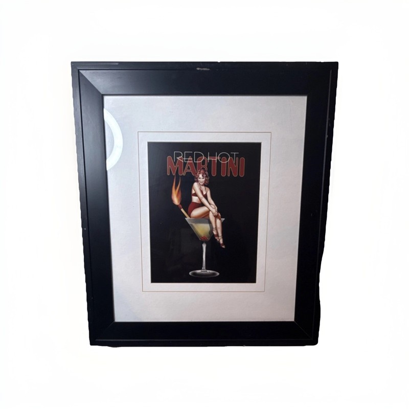 Ralph Burch Framed Red Hot Martini Art Print Pin-Ups Cocktail Contemporary
