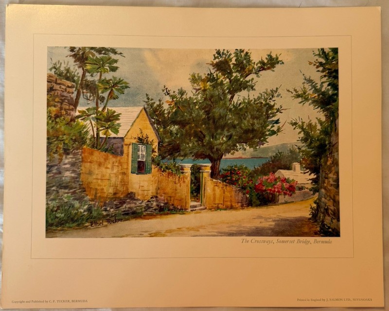 C E Tucker The Crossways Somerset Bridge Bermuda 9×6 Print Unsigned VTG Rare