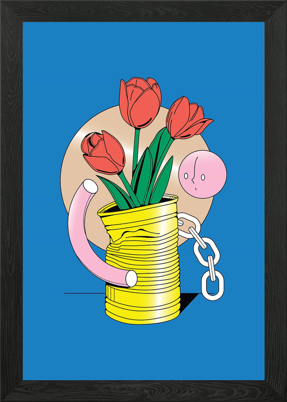 ABSTRACT FLOWER SURREALISM Framed Wall Art Poster Canvas Print Picture